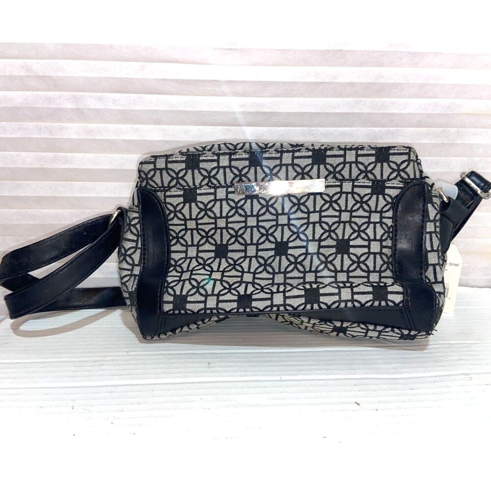 Time and Tru Women's NEW! Shoulder Handbag, Black & Grey Jacquard